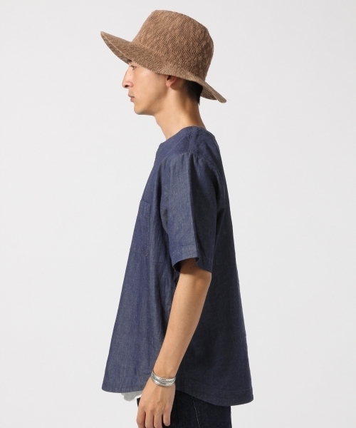 RAGEBLUE（レイジブルー）の「綿麻デニムキーネック/723283（シャツ/ブラウス・メンズ・ライトブルー/ネイビー・MEDIUM/LARGE）」の5枚目の写真