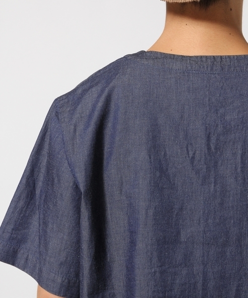 RAGEBLUE（レイジブルー）の「綿麻デニムキーネック/723283（シャツ/ブラウス・メンズ・ライトブルー/ネイビー・MEDIUM/LARGE）」の12枚目の写真