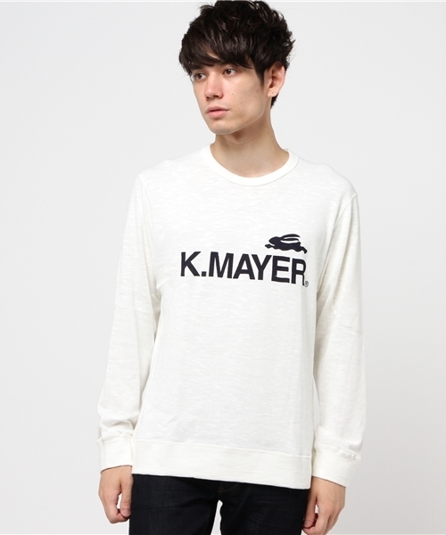 Kriff Mayer クリフメイヤー の 日本製 ブランドロゴptスウェット型スラブロンt 長袖tシャツ プリントロンt スウェット Wear