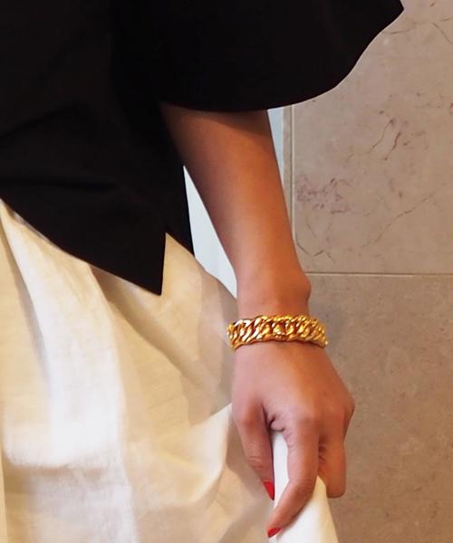 PHILIPPE AUDIBERT（フィリップ オーディベール）の「PHILIPPE AUDIBERT  ワイドチェーンブレスレット GD / フィリップオーディベール（ブレスレット・レディース・ゴールド・フリー）」の3枚目の写真