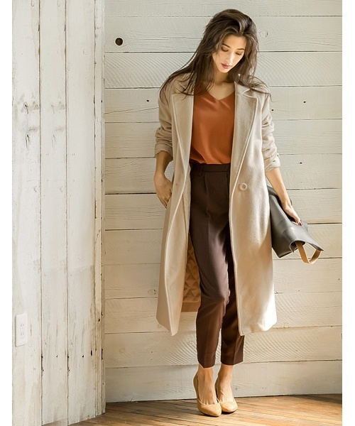 Re:EDIT（リエディ）の「[リエディ]裏地付きあったかチェスターコートアウター/コート（チェスターコート・レディース・キャメル/ライトグレー/タン/ベージュ系その他/グレー/チャコールグレー/ダークベージュ/アッシュグレー/トップグレー/ブラック/ピンクベージュ/ベージュ/ダークグレー/ダークブラック・LARGE/MEDIUM）」の10枚目の写真