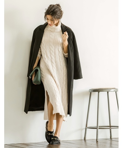 Re:EDIT（リエディ）の「[リエディ]裏地付きあったかチェスターコートアウター/コート（チェスターコート・レディース・キャメル/ライトグレー/タン/ベージュ系その他/グレー/チャコールグレー/ダークベージュ/アッシュグレー/トップグレー/ブラック/ピンクベージュ/ベージュ/ダークグレー/ダークブラック・LARGE/MEDIUM）」の3枚目の写真