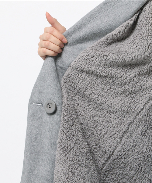 Re:EDIT（リエディ）の「[リエディ]裏地付きあったかチェスターコートアウター/コート（チェスターコート・レディース・キャメル/ライトグレー/タン/ベージュ系その他/グレー/チャコールグレー/ダークベージュ/アッシュグレー/トップグレー/ブラック/ピンクベージュ/ベージュ/ダークグレー/ダークブラック・LARGE/MEDIUM）」の15枚目の写真