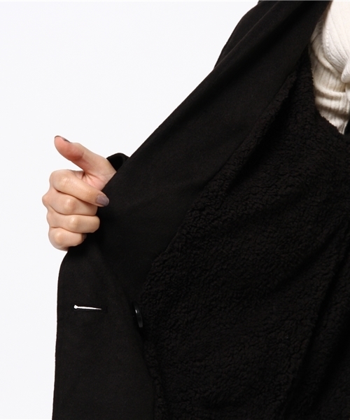 Re:EDIT（リエディ）の「[リエディ]裏地付きあったかチェスターコートアウター/コート（チェスターコート・レディース・キャメル/ライトグレー/タン/ベージュ系その他/グレー/チャコールグレー/ダークベージュ/アッシュグレー/トップグレー/ブラック/ピンクベージュ/ベージュ/ダークグレー/ダークブラック・LARGE/MEDIUM）」の16枚目の写真