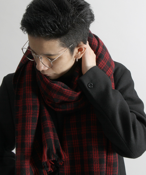 WEGO(ウィゴー)の「WEGO/チェックストール(ストール/ショール・メンズ・レッド系その他2/ブルー系その他2/ブラック系その他2/グリーン系その他2・FREE)」の1枚目の写真