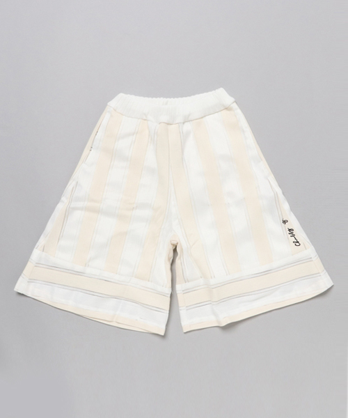 CHUBBYGANG(チャビーギャング)の「ボーダーラッセルワイドパンツ(その他パンツ・キッズ・ブラック/オフホワイト・130/160/140/150/110/120/100)」の2枚目の写真
