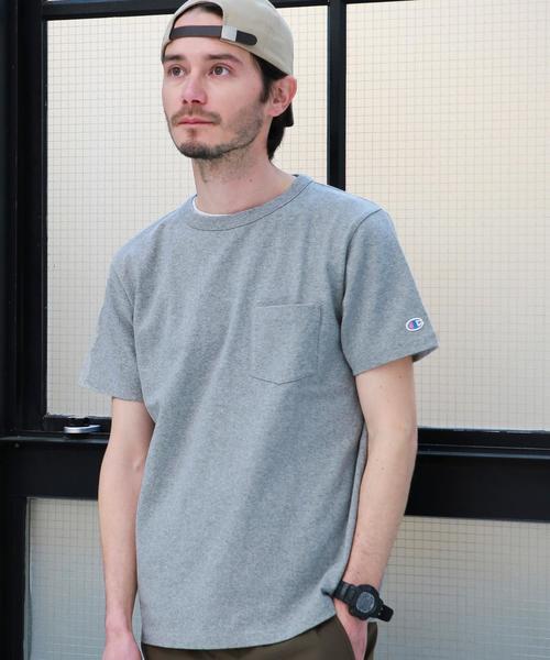 Champion（チャンピオン）の「別注 [チャンピオン] BC CHAMPION GLR ROCHE PK Tシャツ ◆（Tシャツ/カットソー・メンズ・オフホワイト/ブラック/グレー/ダークグリーン/コバルトブルー/パープル・LARGE/MEDIUM/SMALL）」の4枚目の写真