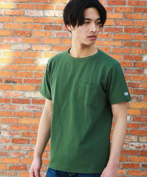 Champion（チャンピオン）の「別注 [チャンピオン] BC CHAMPION GLR ROCHE PK Tシャツ ◆（Tシャツ/カットソー・メンズ・オフホワイト/ブラック/グレー/ダークグリーン/コバルトブルー/パープル・LARGE/MEDIUM/SMALL）」の5枚目の写真