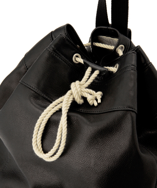 wacko maria ワコマリア　巾着　バッグ　ブラック 26ss WACKO MARIA LEATHER DRAWSTRING BAG BLACK ワコマリア レザー