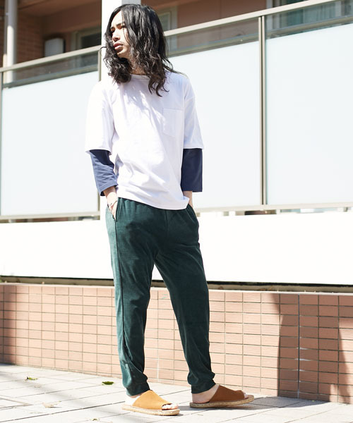 AMERICAN RAG CIE(アメリカンラグシー)の「ベロア素材 セットアップ スウェットパンツ(その他パンツ・メンズ・ネイビー/グリーン・2/1)」の14枚目の写真