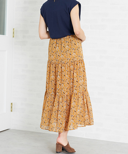 N.（N. Natural Beauty Basic）（エヌエヌナチュラルビューティーベーシック）の「フラワーティアードマキシスカート（スカート・レディース・イエロー系その他/ダークネイビー・MEDIUM）」の15枚目の写真