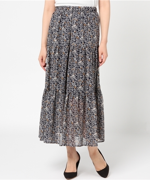 N.（N. Natural Beauty Basic）（エヌエヌナチュラルビューティーベーシック）の「フラワーティアードマキシスカート（スカート・レディース・イエロー系その他/ダークネイビー・MEDIUM）」の16枚目の写真