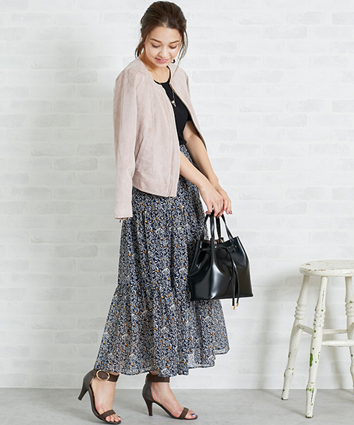 N.（N. Natural Beauty Basic）（エヌエヌナチュラルビューティーベーシック）の「フラワーティアードマキシスカート（スカート・レディース・イエロー系その他/ダークネイビー・MEDIUM）」の22枚目の写真