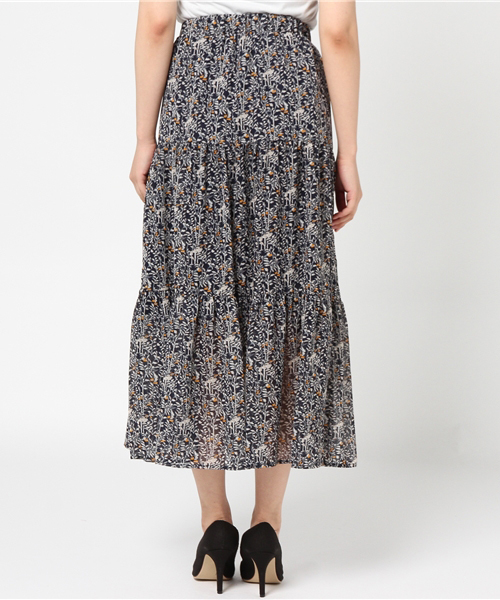 N.（N. Natural Beauty Basic）（エヌエヌナチュラルビューティーベーシック）の「フラワーティアードマキシスカート（スカート・レディース・イエロー系その他/ダークネイビー・MEDIUM）」の5枚目の写真