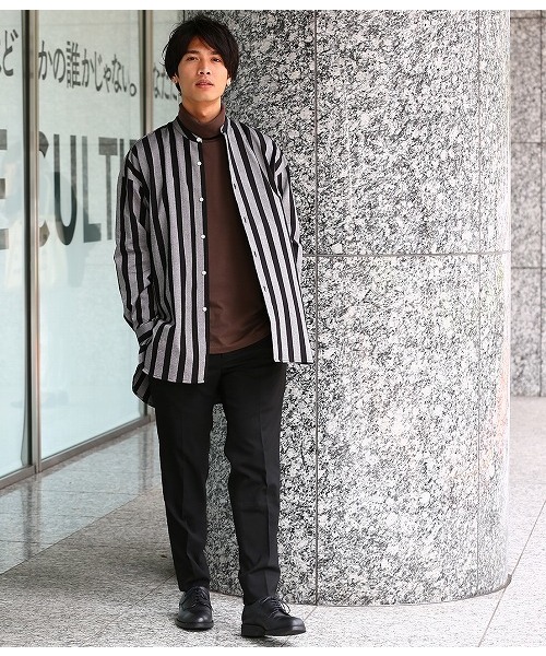 JUNRED（ジュンレッド）の「ファインコットンタートルカットソー（Tシャツ/カットソー・メンズ・ホワイト/ブラック/カーキ/ワイン/パープル/キャメル・L/M/S）」の16枚目の写真