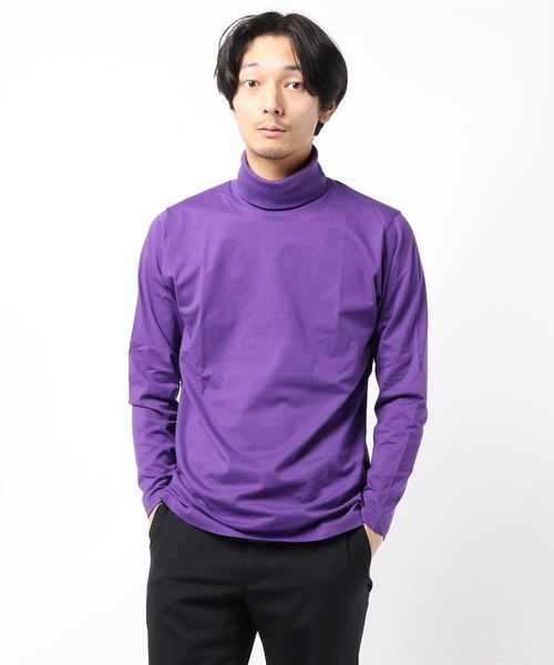 JUNRED（ジュンレッド）の「ファインコットンタートルカットソー（Tシャツ/カットソー・メンズ・ホワイト/ブラック/カーキ/ワイン/パープル/キャメル・L/M/S）」の18枚目の写真