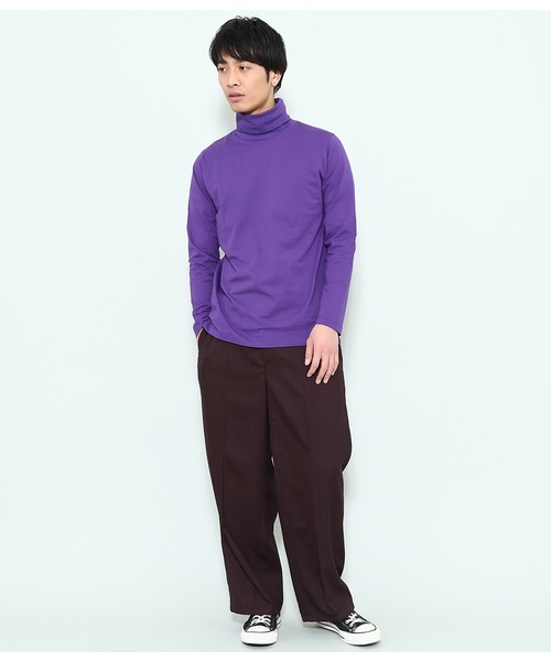 JUNRED（ジュンレッド）の「ファインコットンタートルカットソー（Tシャツ/カットソー・メンズ・ホワイト/ブラック/カーキ/ワイン/パープル/キャメル・L/M/S）」の20枚目の写真