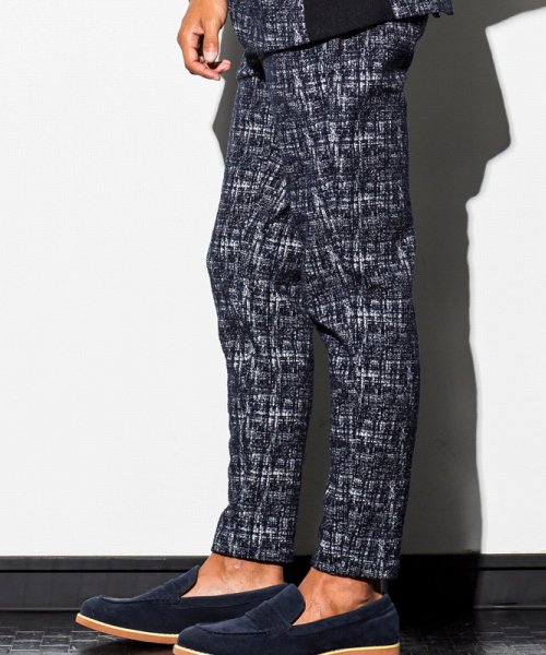 1PIU1UGUALE3  RELAX （ウノピゥウノウグァーレトレ リラックス）の「1PIU1UGUALE3 RELAX(ウノピゥウノウグァーレトレ)360°ストレッチツイードスラックス（その他パンツ・メンズ・ブラック/ネイビー・LARGE/SMALL/MEDIUM/X-LARGE/XX-LARGE）」の4枚目の写真