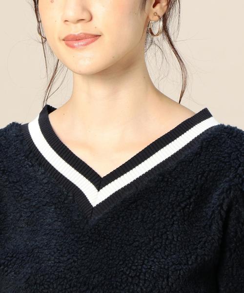 BEAUTY&YOUTH UNITED ARROWS（ビューティーアンドユースユナイテッドアローズ）の「BY ボアラインVネックプルオーバー ◆（その他トップス・レディース・ネイビー/オフホワイト・FREE）」の7枚目の写真