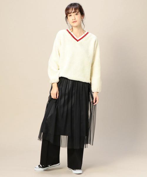 BEAUTY&YOUTH UNITED ARROWS（ビューティーアンドユースユナイテッドアローズ）の「BY ボアラインVネックプルオーバー ◆（その他トップス・レディース・ネイビー/オフホワイト・FREE）」の12枚目の写真