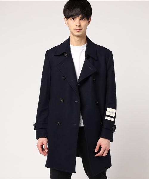 セール Men Rain その他アウター Wool Super180sダブルブレストコート その他アウター Sanyo サンヨー のファッション