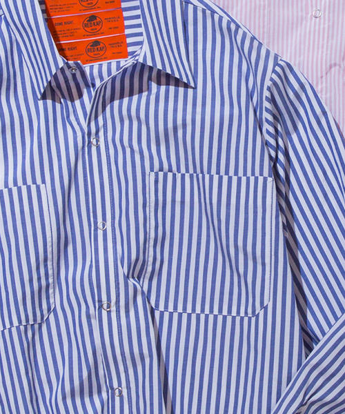RED KAP（レッドキャップ）の「【別注】 ＜RED KAP＞ PINK STRIPE SHIRT（シャツ/ブラウス・メンズ・ピンク・MEDIUM/SMALL/LARGE/X-LARGE）」の5枚目の写真