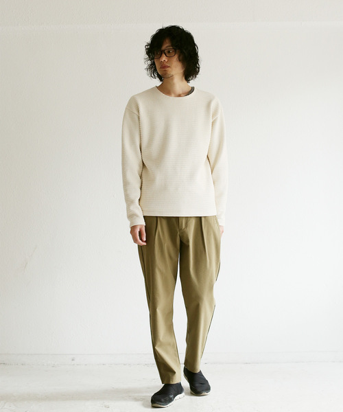 quadro（クオドロ）の「撚杢カノコラグランクルーネックプルオーバー（Tシャツ/カットソー・メンズ・キナリ/グレー/ベージュ/ブラウン・MEDIUM/LARGE）」の20枚目の写真