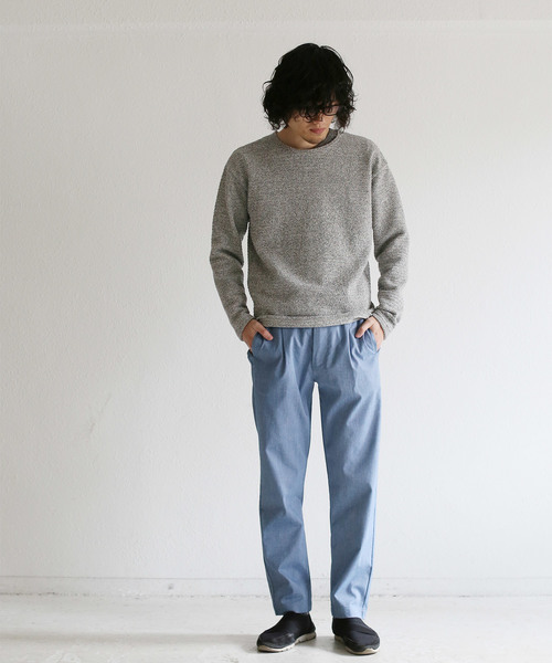 quadro（クオドロ）の「撚杢カノコラグランクルーネックプルオーバー（Tシャツ/カットソー・メンズ・キナリ/グレー/ベージュ/ブラウン・MEDIUM/LARGE）」の19枚目の写真