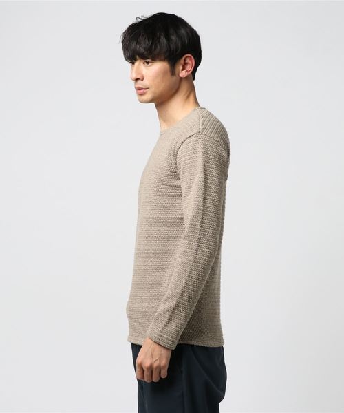 quadro（クオドロ）の「撚杢カノコラグランクルーネックプルオーバー（Tシャツ/カットソー・メンズ・キナリ/グレー/ベージュ/ブラウン・MEDIUM/LARGE）」の16枚目の写真