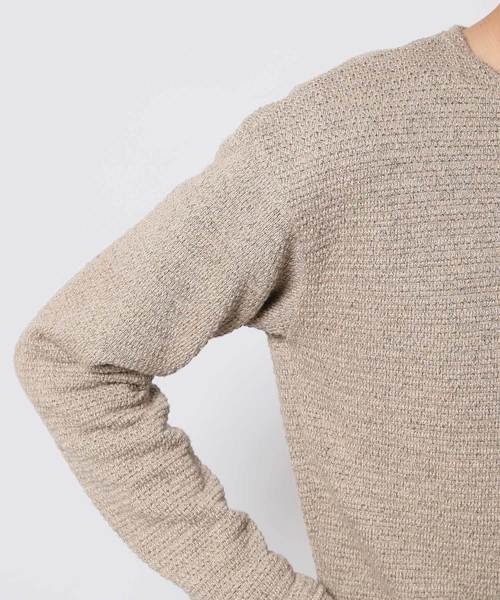 quadro（クオドロ）の「撚杢カノコラグランクルーネックプルオーバー（Tシャツ/カットソー・メンズ・キナリ/グレー/ベージュ/ブラウン・MEDIUM/LARGE）」の11枚目の写真