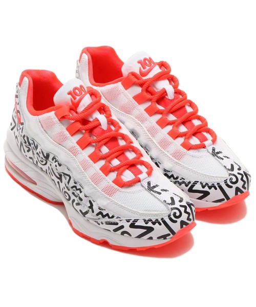 NIKE(ナイキ)の「NIKE AIR MAX 95 QS (GS) (WHITE/WHITE-BLACK-BRIGHT CRIMSON)【SP】(スニーカー)」|ホワイト系その他