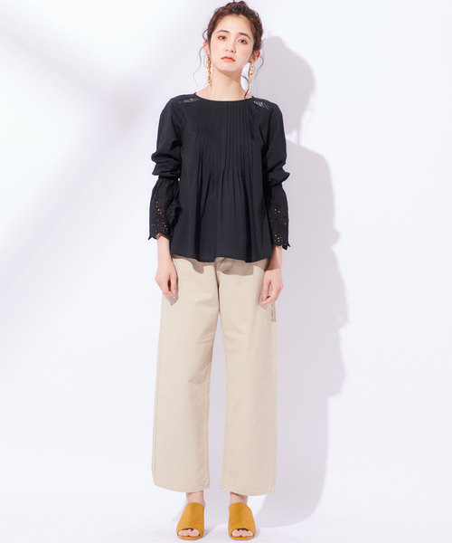 CIAOPANIC（チャオパニック）の「ツイル5PKワイドパンツ（その他パンツ・レディース・カーキ/アイボリー・M/S）」の3枚目の写真