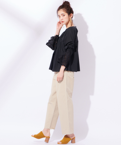 CIAOPANIC（チャオパニック）の「ツイル5PKワイドパンツ（その他パンツ・レディース・カーキ/アイボリー・M/S）」の13枚目の写真