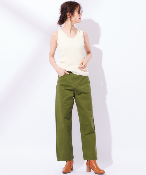CIAOPANIC（チャオパニック）の「ツイル5PKワイドパンツ（その他パンツ・レディース・カーキ/アイボリー・M/S）」の16枚目の写真