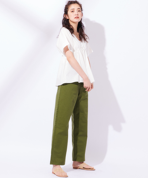 CIAOPANIC（チャオパニック）の「ツイル5PKワイドパンツ（その他パンツ・レディース・カーキ/アイボリー・M/S）」の19枚目の写真