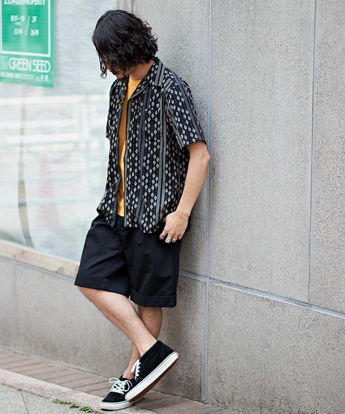 CIAOPANIC(チャオパニック)の「ストライプ総柄シャツ(シャツ/ブラウス・メンズ・キャメル/ネイビー・MEDIUM/LARGE)」の8枚目の写真