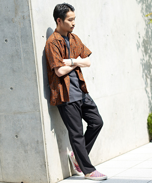 CIAOPANIC(チャオパニック)の「ストライプ総柄シャツ(シャツ/ブラウス・メンズ・キャメル/ネイビー・MEDIUM/LARGE)」の10枚目の写真