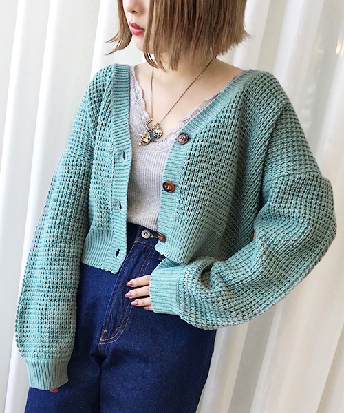 apres jour(アプレジュール)の「ワッフルVネックカーディガン【ZOZOTOWN限定アイテム】(カーディガン/ボレロ・レディース・ダークオレンジ/アイボリー/ベージュ/ブラウン/ミント/クリーム/ラベンダー・フリー)」の22枚目の写真