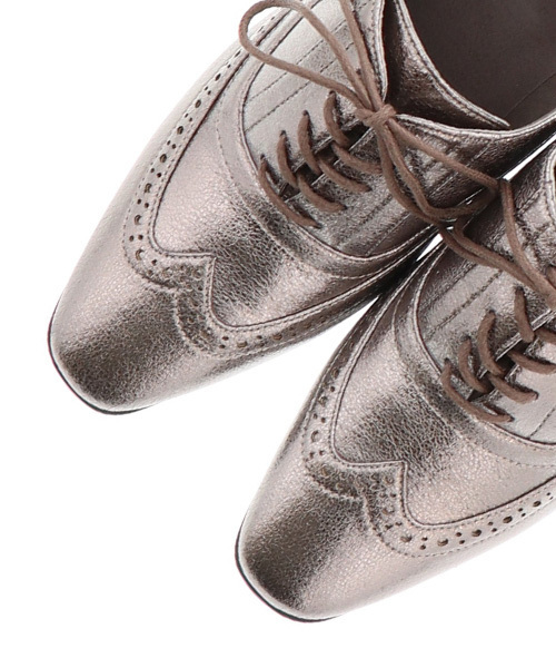 RANDA(ランダ)の「CAMILLE BIS RANDA/ストレスフリー/スクエアトゥレースアップシューズ(ドレスシューズ・レディース・ブラック/シルバー系その他・LL/S/M/L)」の4枚目の写真