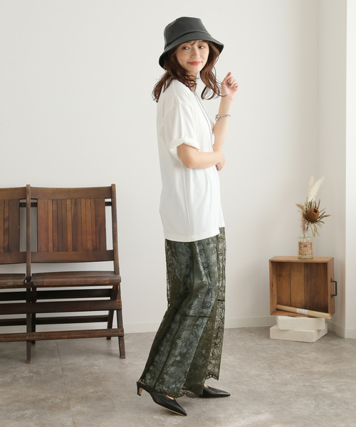 JOINT WORKS（ジョイントワークス）の「テンジク Tシャツ×レースワンピース（ワンピース・レディース・ホワイト/ブラック・FREE）」の4枚目の写真