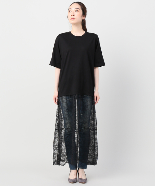 JOINT WORKS（ジョイントワークス）の「テンジク Tシャツ×レースワンピース（ワンピース・レディース・ホワイト/ブラック・FREE）」の8枚目の写真