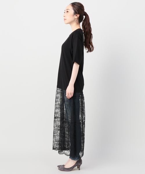 JOINT WORKS（ジョイントワークス）の「テンジク Tシャツ×レースワンピース（ワンピース・レディース・ホワイト/ブラック・FREE）」の9枚目の写真