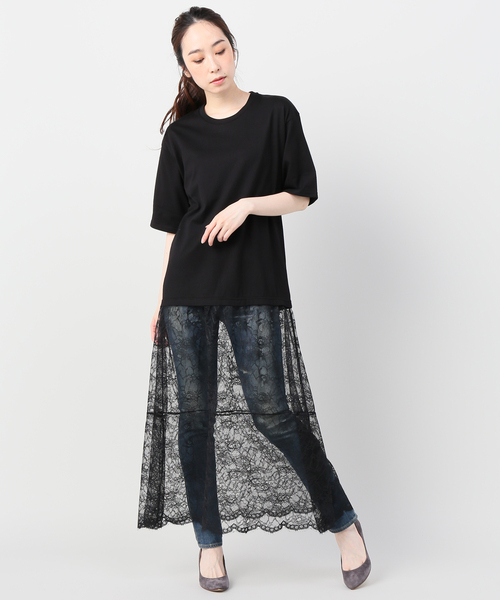 JOINT WORKS（ジョイントワークス）の「テンジク Tシャツ×レースワンピース（ワンピース・レディース・ホワイト/ブラック・FREE）」の16枚目の写真