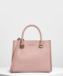スタッズディテールトップハンドルバッグ / STUD DETAILS TOP HANDLE BAG