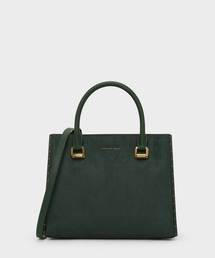 スタッズディテールトップハンドルバッグ / STUD DETAILS TOP HANDLE BAG