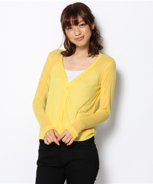 WEGO（ウィゴー）の「WEGO/カラーカーディガン（カーディガン/ボレロ・レディース・オフホワイト/グリーン/ブルー/イエロー・FREE）」の4枚目の写真