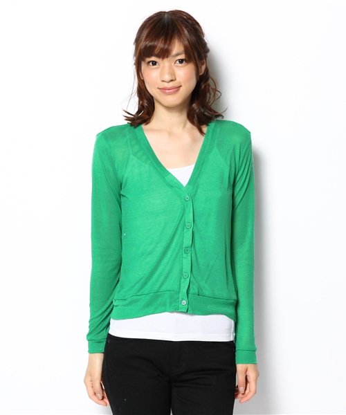 WEGO（ウィゴー）の「WEGO/カラーカーディガン（カーディガン/ボレロ・レディース・オフホワイト/グリーン/ブルー/イエロー・FREE）」の5枚目の写真