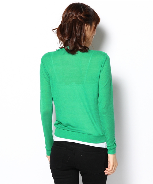 WEGO（ウィゴー）の「WEGO/カラーカーディガン（カーディガン/ボレロ・レディース・オフホワイト/グリーン/ブルー/イエロー・FREE）」の7枚目の写真