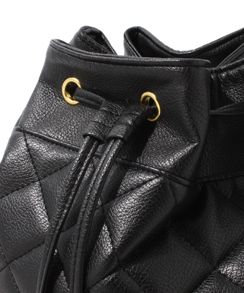 WEGO（ウィゴー）の「WEGO/キルティングチェーンリュック（バックパック/リュック・レディース・ブラック/ホワイト・FREE）」の6枚目の写真