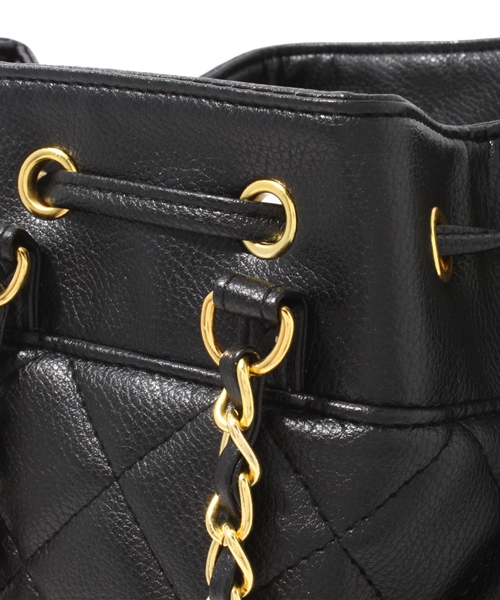 WEGO（ウィゴー）の「WEGO/キルティングチェーンリュック（バックパック/リュック・レディース・ブラック/ホワイト・FREE）」の7枚目の写真